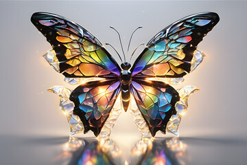 glass butterfly.Generative AI