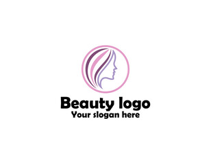 Beauty logo with woman inside circle style and business card design template, flower, logo, woman, Premium Vector