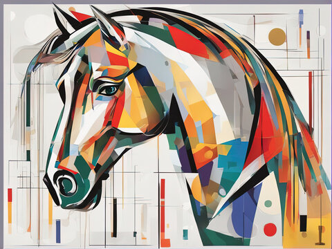 abstract painting of a horse with Generative AI.