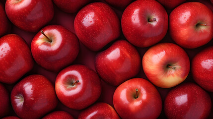 Red apples background. Fresh ripe fruits