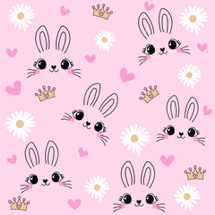 seamless cute bunny graphic for t shirt