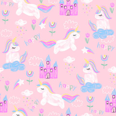 seamless unicorn graphic for t shirt