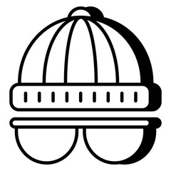 Vector design of glasses with hat