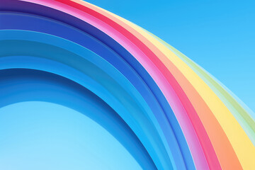 Abstract colorful background with blue and pink 3d rainbow curved lines.