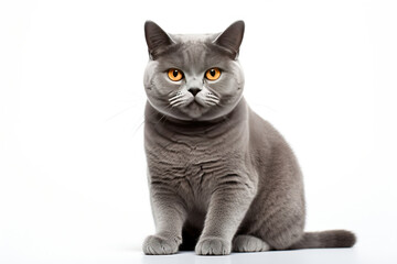 British Shorthair cat isolated on white background