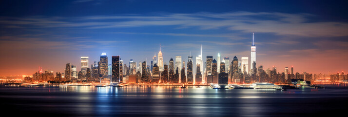 Breathtaking panoramic view of a modern metropolis - Generative AI