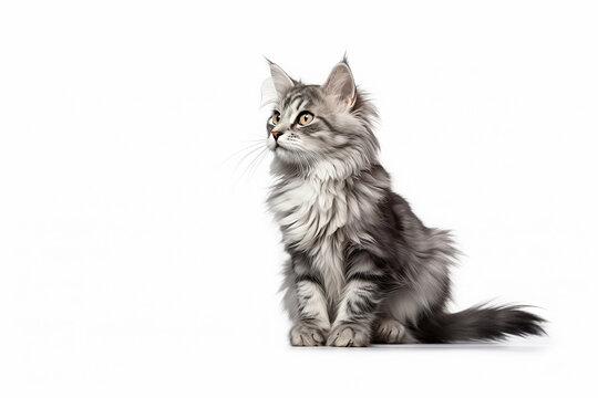 American Curl cat isolated on white background