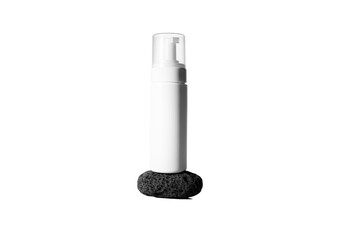 face wash on sea rock isolated, Facial skin care