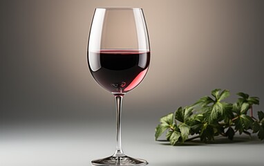 Glass of red wine . White Background