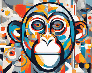 abstract painting of a monkey with Generative AI.