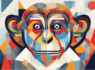 abstract painting of a monkey with Generative AI.