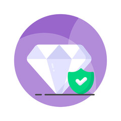 Safety shield with diamond, well designed vector of diamond protection