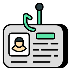 Unique design icon of id card phishing 
