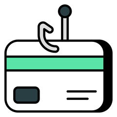Card phishing icon, editable vector 