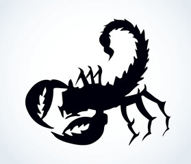 Big scary scorpion. Vector drawing