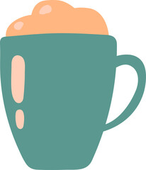 Cute hand drawn cup with cocoa.