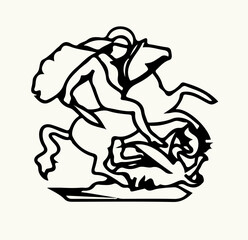 Symbol from the Flag of Malta. Vector drawing sign