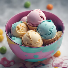 ice cream in a bowl