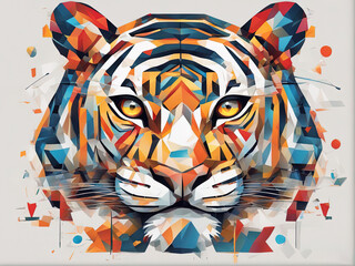 abstract painting of a tiger with Generative AI.
