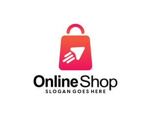 Online shop vector logo for business.