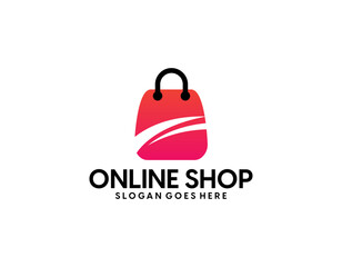 Fototapeta premium Online shop vector logo for business.