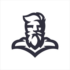 man bearded superhero logo design