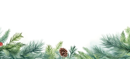 Traditional green Christmas brunch with a classic fir tree centerpiece. Concept of a timeless and joyous holiday feast.