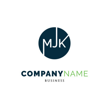 Initial Letter MJK Icon Logo Design Template