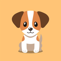 Cartoon a jack russell terrier dog for design.