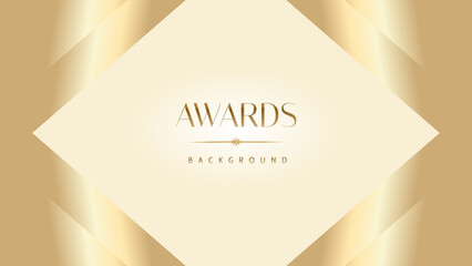 Obraz premium Pastel cream gold award graphic background. Modern glitter template sparkling elegant luxury premium corporate abstract design.