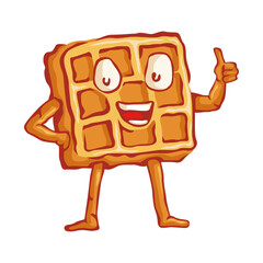 mascot national waffle day vector illustration