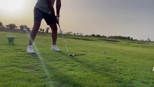 Man playing golf in Marrakesh
