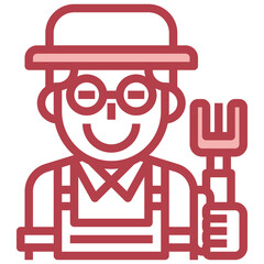 FARMER line icon,linear,outline,graphic,illustration