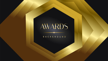 Awards background black golden wave royal. Lines growing elegant shine spark. Luxury premium corporate abstract design template.
