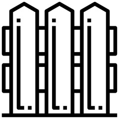 PICKET FENCE line icon,linear,outline,graphic,illustration