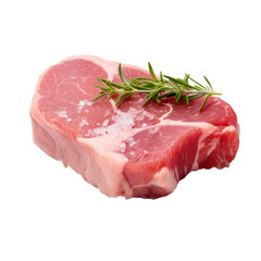 Isolated transparent background with fresh pork steak