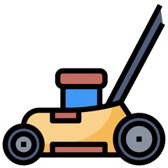 MOWER line icon,linear,outline,graphic,illustration