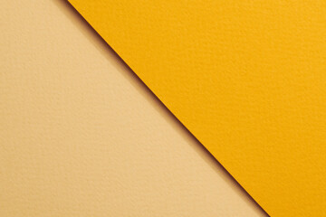 Rough kraft paper background, paper texture beige yellow colors. Mockup with copy space for text.