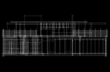 Modern house sketch 3d rendering