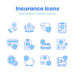 Get your hands on this carefully designed insurance icons set, ready to use in your next project