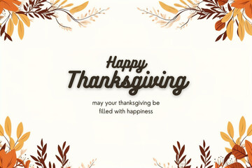Fototapeta na wymiar Thanksgiving Greeting Card with 