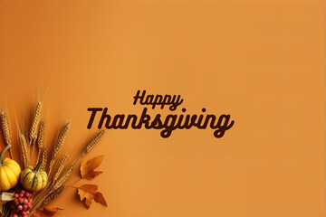 Picture with the Text "Happy Thanksgiving" on a Yellow Background