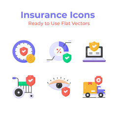 A well designed icons set of insurance, ready to use in your next project, download this premium vectors