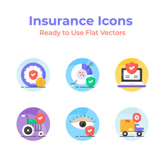 A well designed icons set of insurance, ready to use in your next project, download this premium vectors