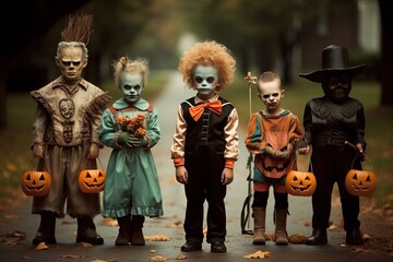 Fototapeta premium Children with Halloween costume