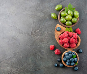 berries on a wooden table