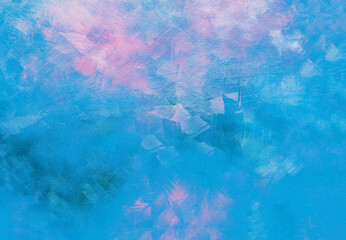 Blue Abstract oil texture background. draw on canvas.Pink Modern Art backdrop