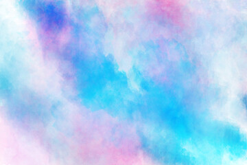 Fantasy smooth light pink, purple shades and blue watercolor paper textured