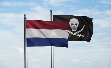 Pirate and Netherlands flag