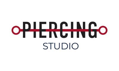 Vector set of logos studio piercing, pierced